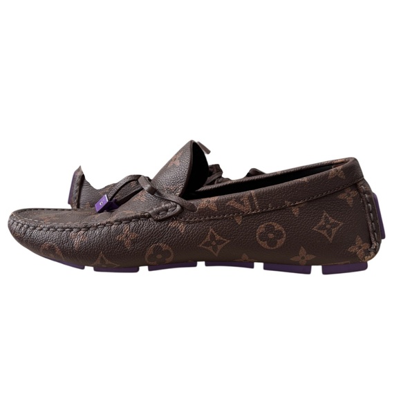 Louis Vuitton Men\'s Monogram Leather Driver Loafers Size 7LV Designer main image 7